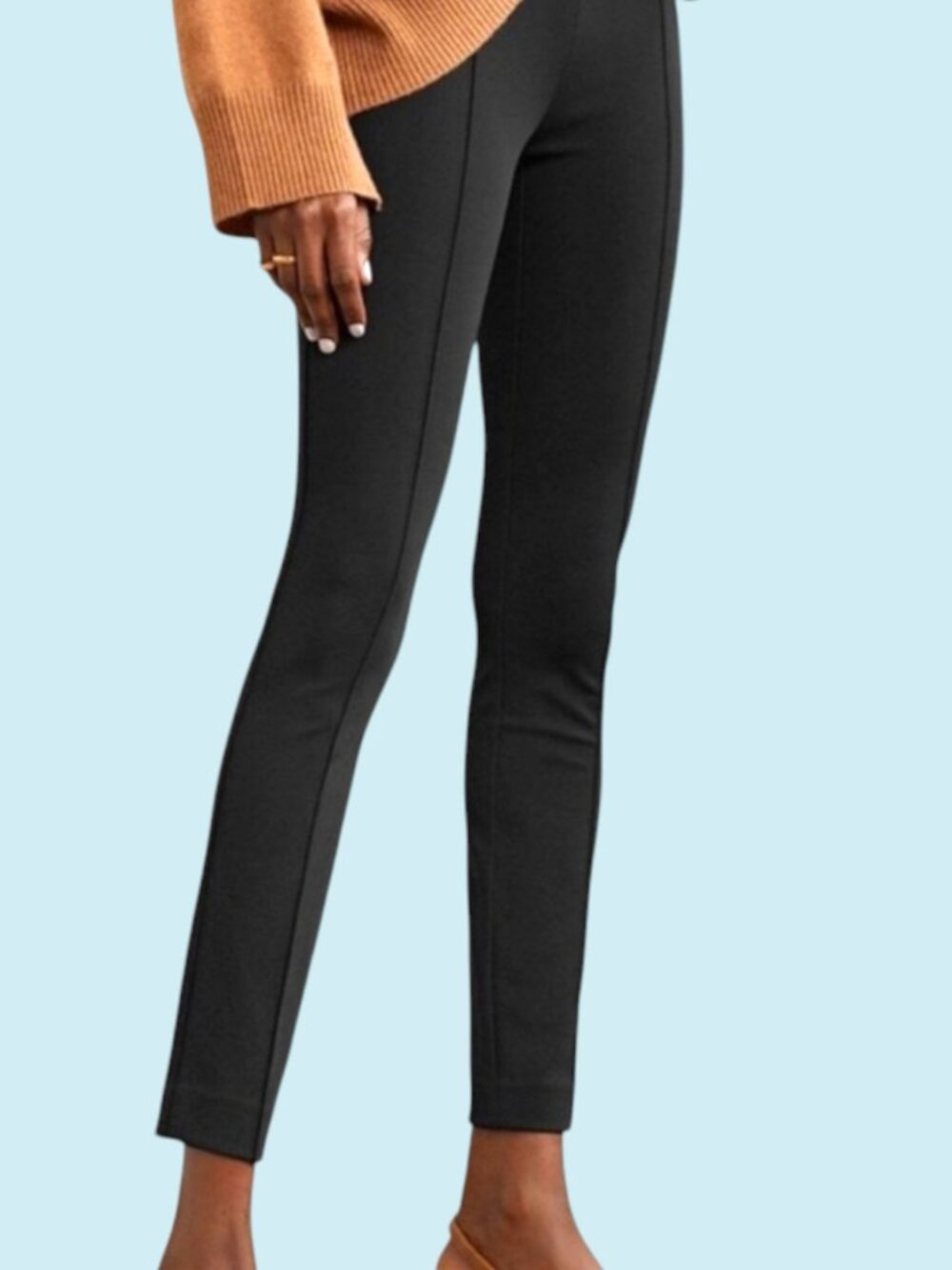 The Row Pants Size 8 Black Slim Mid Rise Slim Tapered Ankle Stretch Minimalist